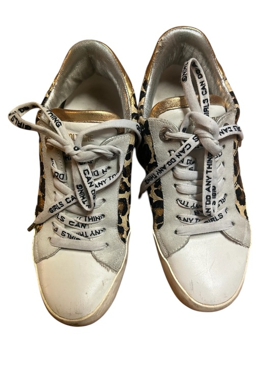 Zadig & Voltaire Shoes - Zadig & Voltaire Women's Leo Wild Sneakers Leopard Metallic Gold White IT36 US7